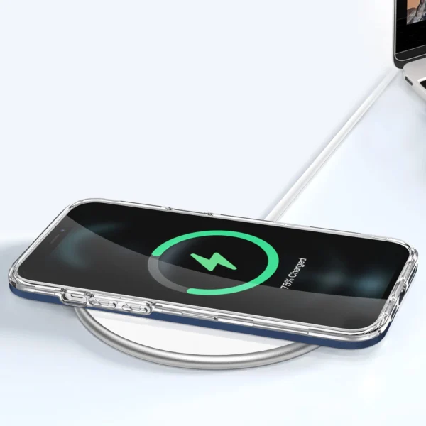 Clear 3in1 case for iPhone 11 Pro Max blue frame gel covereng