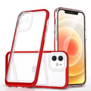 Clear 3in1 case for iPhone 12 frame gel cover redeng