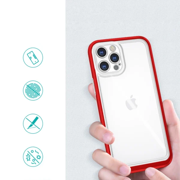 Clear 3in1 Case for iPhone 12 Pro Max Frame Cover Gel Redeng