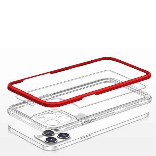 Clear 3in1 Case for iPhone 12 Pro Max Frame Cover Gel Redeng