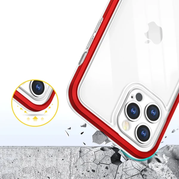 Clear 3in1 Case for iPhone 12 Pro Max Frame Cover Gel Redeng