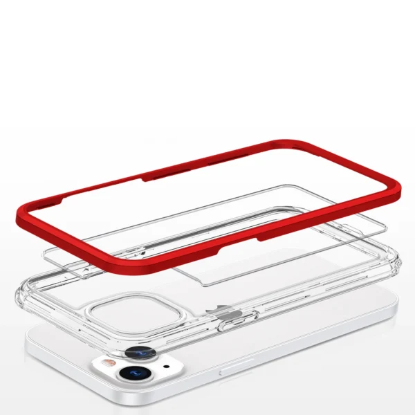 Clear 3in1 case for iPhone 13 mini gel cover with frame redeng