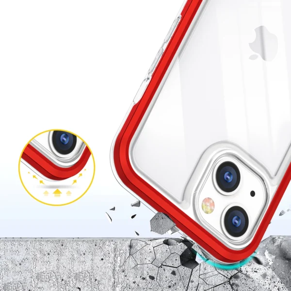 Clear 3in1 case for iPhone 13 mini gel cover with frame redeng