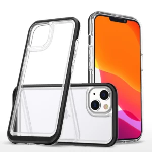 Clear 3in1 case for iPhone 13 case gel cover with frame blackeng