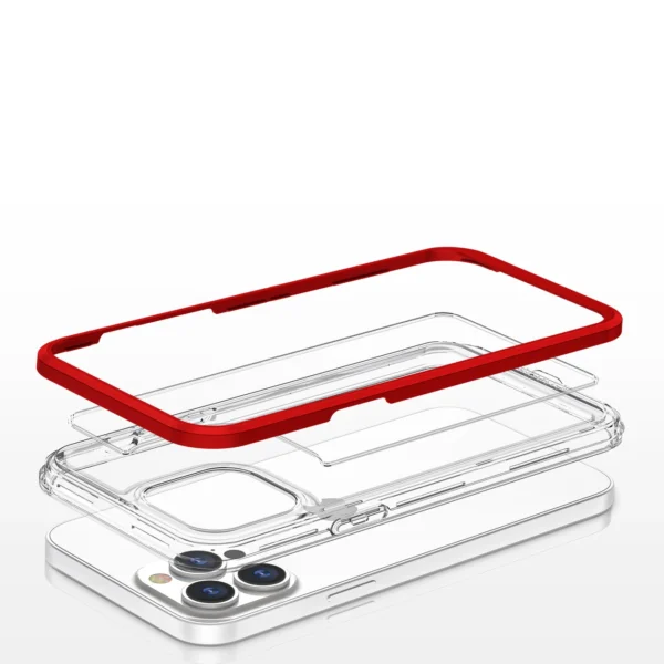 Clear 3in1 case for iPhone 13 Pro frame cover gel redeng