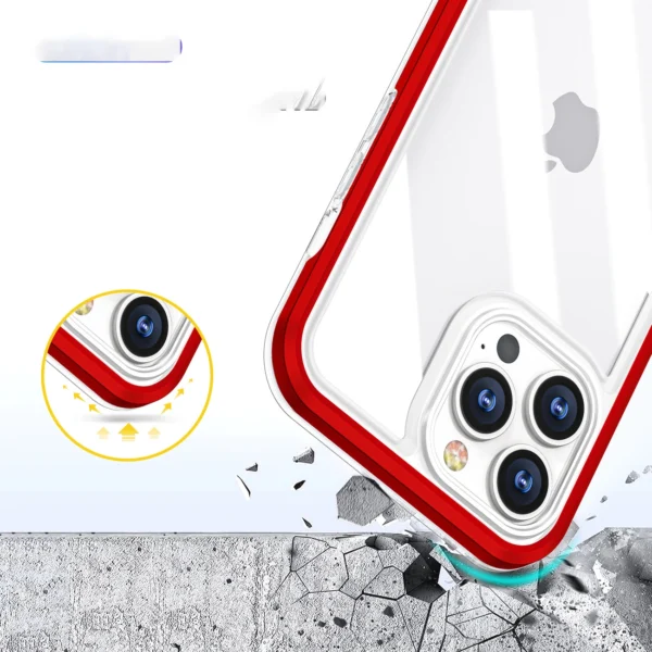 Clear 3in1 case for iPhone 13 Pro frame cover gel redeng