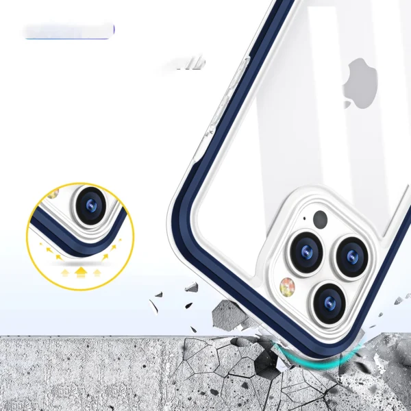 Clear 3in1 Case for iPhone 13 Pro Max Frame Cover Gel Blueeng