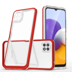 Clear 3in1 Case for Samsung Galaxy A22 5G Frame Gel Cover Redeng