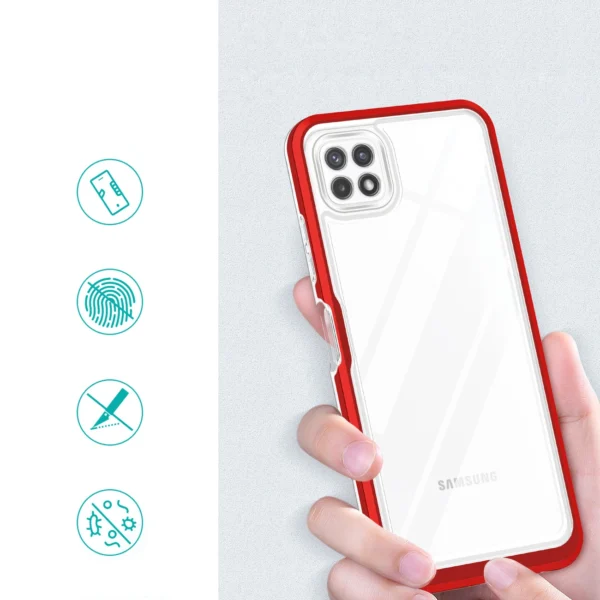 Clear 3in1 Case for Samsung Galaxy A22 5G Frame Gel Cover Redeng