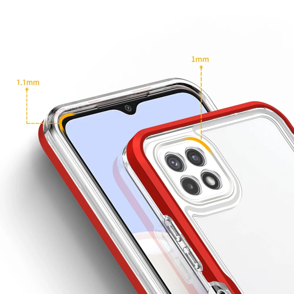 Clear 3in1 Case for Samsung Galaxy A22 5G Frame Gel Cover Redeng