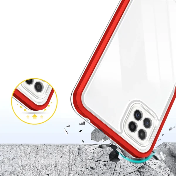 Clear 3in1 Case for Samsung Galaxy A22 5G Frame Gel Cover Redeng