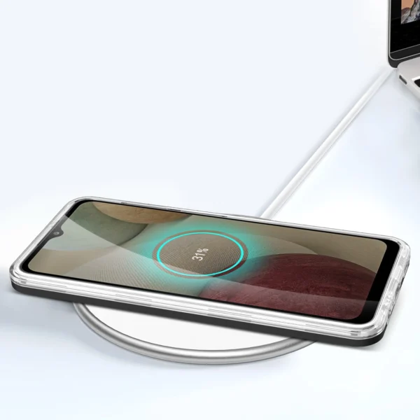 Clear 3in1 Case for Samsung Galaxy A22 4G Frame Gel Cover Blackeng