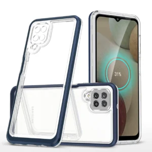 Clear 3in1 Case for Samsung Galaxy A22 4G Frame Gel Cover Blueeng