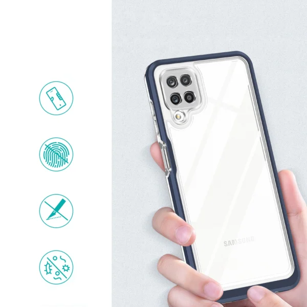 Clear 3in1 Case for Samsung Galaxy A22 4G Frame Gel Cover Blueeng