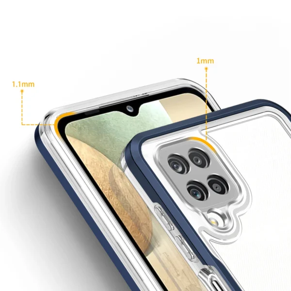 Clear 3in1 Case for Samsung Galaxy A22 4G Frame Gel Cover Blueeng