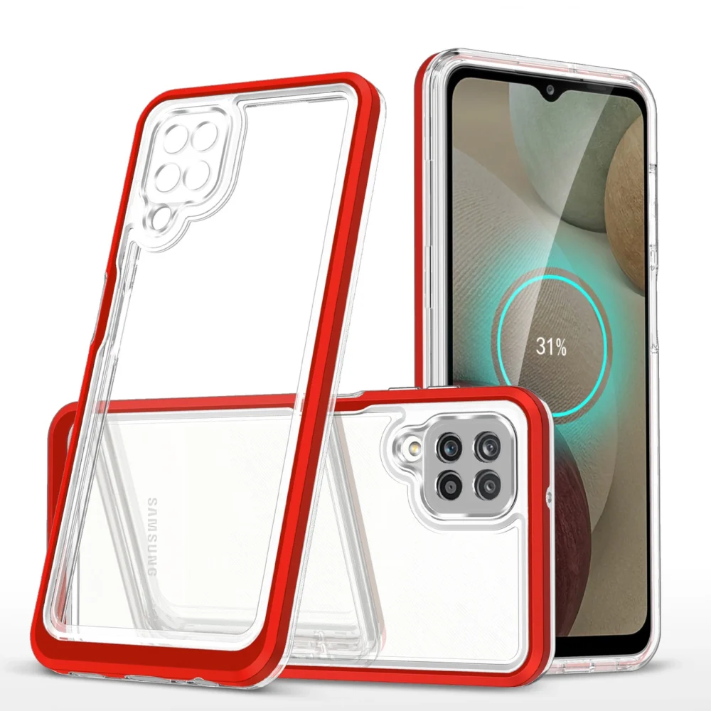 Clear 3in1 Case for Samsung Galaxy A22 4G Frame Gel Cover Redeng