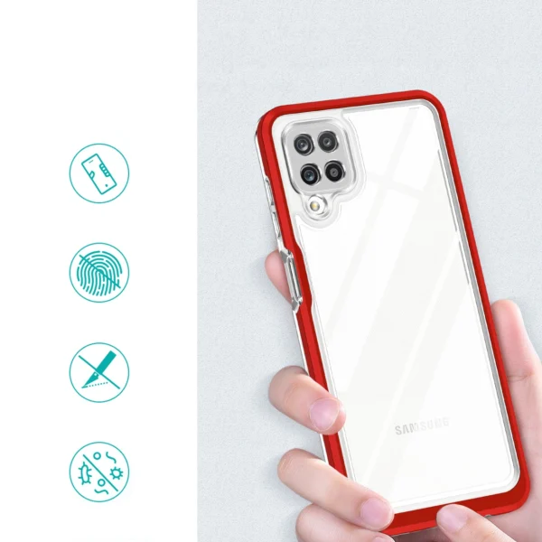 Clear 3in1 Case for Samsung Galaxy A22 4G Frame Gel Cover Redeng