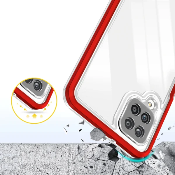 Clear 3in1 Case for Samsung Galaxy A22 4G Frame Gel Cover Redeng