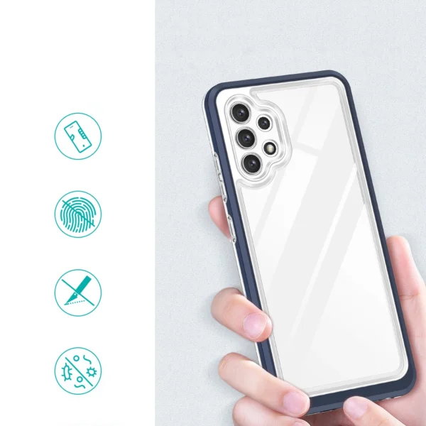 Clear 3in1 Case for Samsung Galaxy A32 4G Frame Gel Cover Blueeng