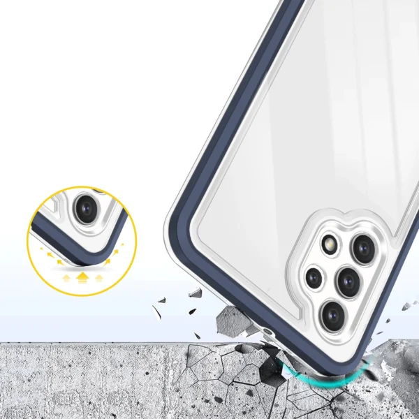 Clear 3in1 Case for Samsung Galaxy A32 4G Frame Gel Cover Blueeng