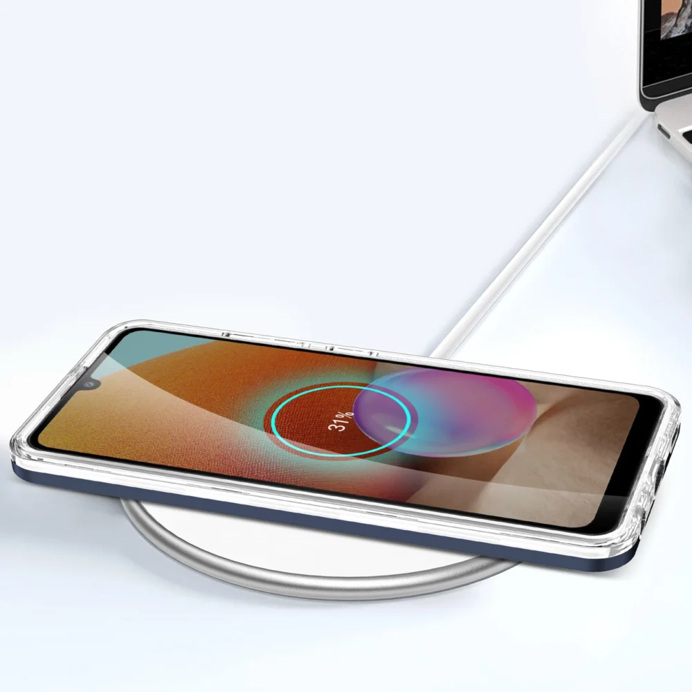Clear 3in1 Case for Samsung Galaxy A32 4G Frame Gel Cover Blueeng