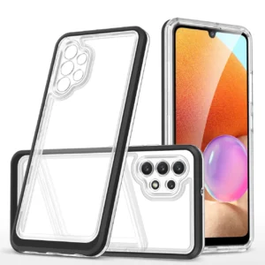 Clear 3in1 Case for Samsung Galaxy A32 5G Frame Gel Cover Blackeng