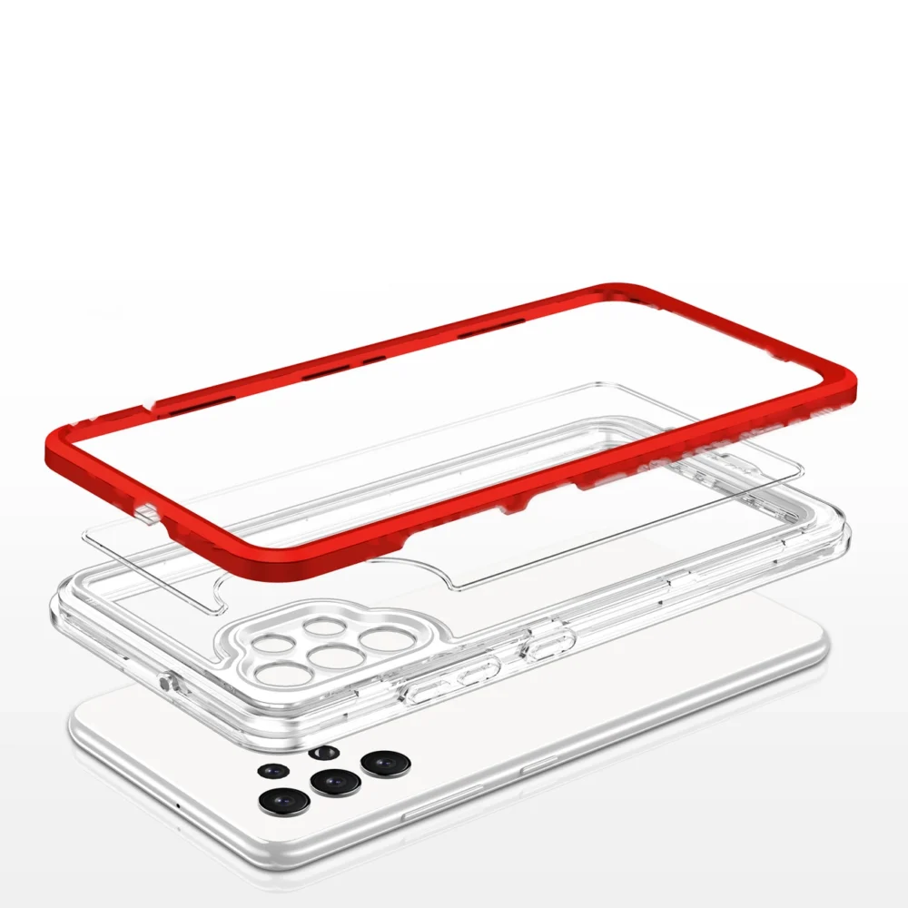 Clear 3in1 Case for Samsung Galaxy A32 5G Frame Gel Cover Redeng