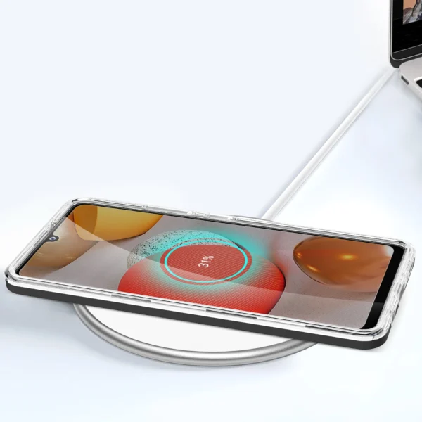Clear 3in1 Case for Samsung Galaxy A42 5G Frame Gel Cover Blackeng