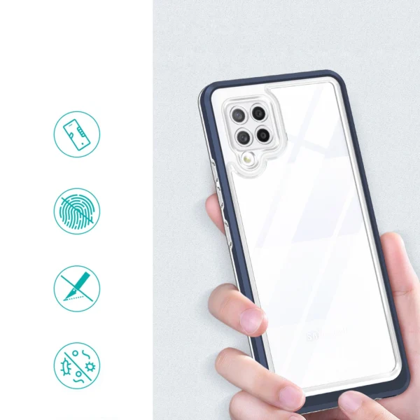 Clear 3in1 Case for Samsung Galaxy A42 5G Frame Gel Cover Blueeng