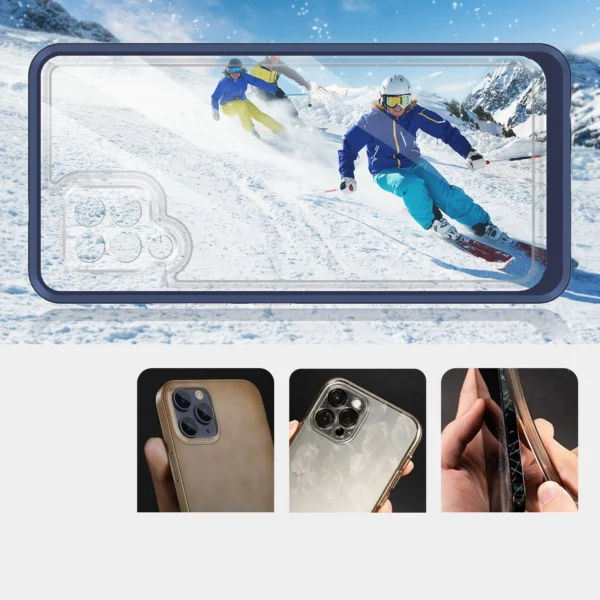 Clear 3in1 Case for Samsung Galaxy A42 5G Frame Gel Cover Blueeng
