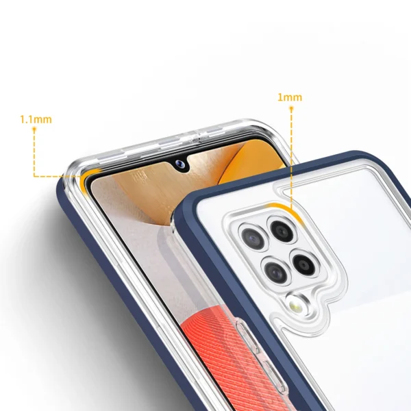 Clear 3in1 Case for Samsung Galaxy A42 5G Frame Gel Cover Blueeng