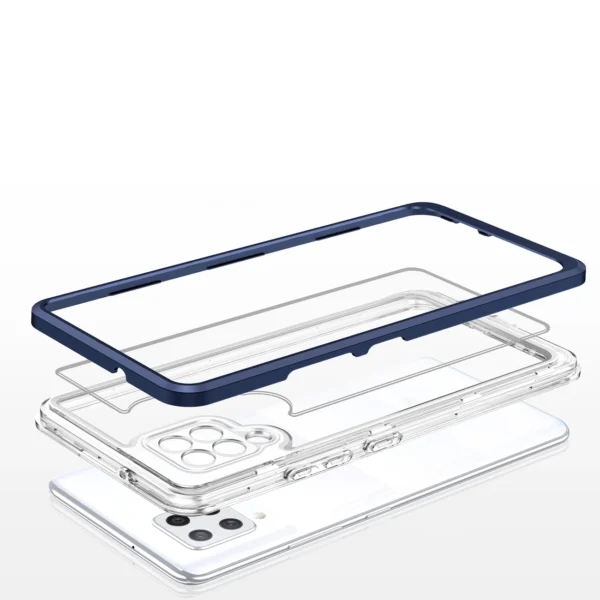 Clear 3in1 Case for Samsung Galaxy A42 5G Frame Gel Cover Blueeng