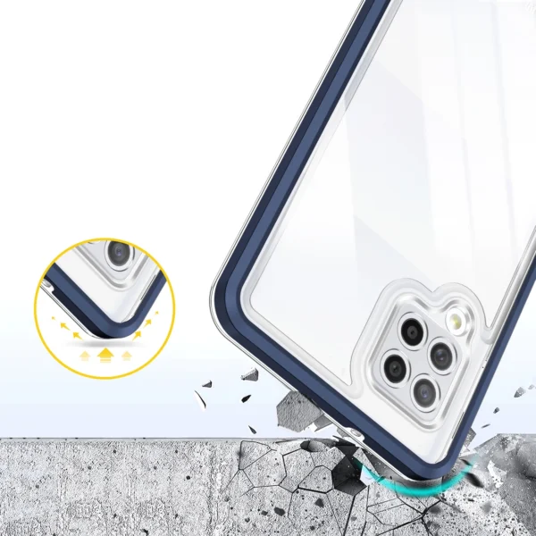 Clear 3in1 Case for Samsung Galaxy A42 5G Frame Gel Cover Blueeng