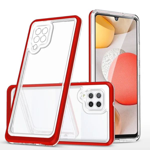 Clear 3in1 Case for Samsung Galaxy A42 5G Frame Gel Cover Redeng