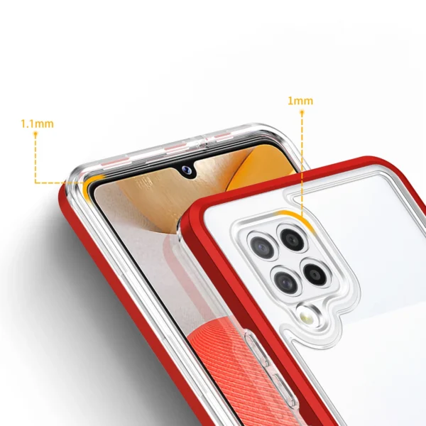 Clear 3in1 Case for Samsung Galaxy A42 5G Frame Gel Cover Redeng
