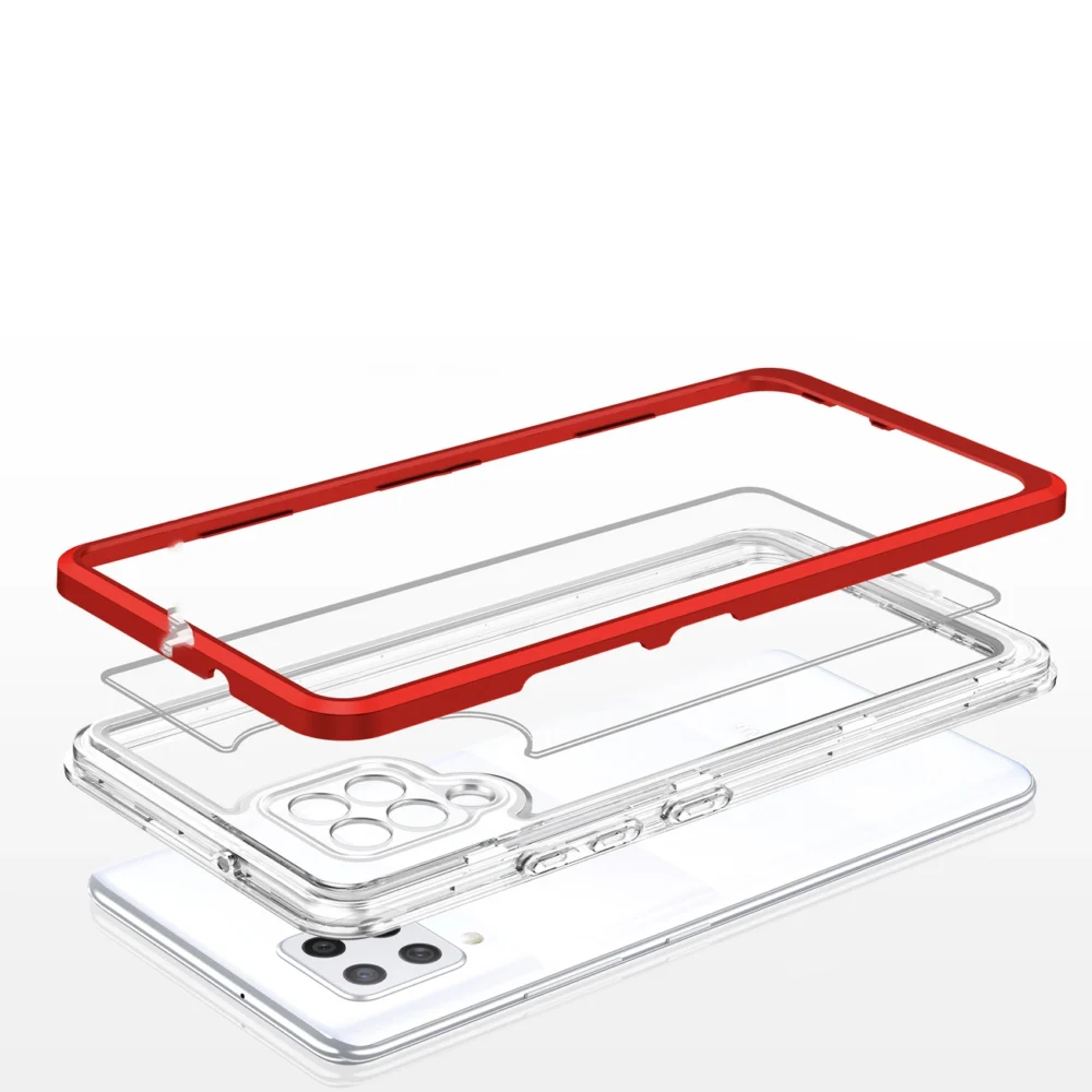 Clear 3in1 Case for Samsung Galaxy A42 5G Frame Gel Cover Redeng