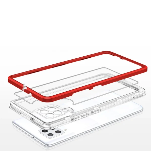 Clear 3in1 Case for Samsung Galaxy A42 5G Frame Gel Cover Redeng
