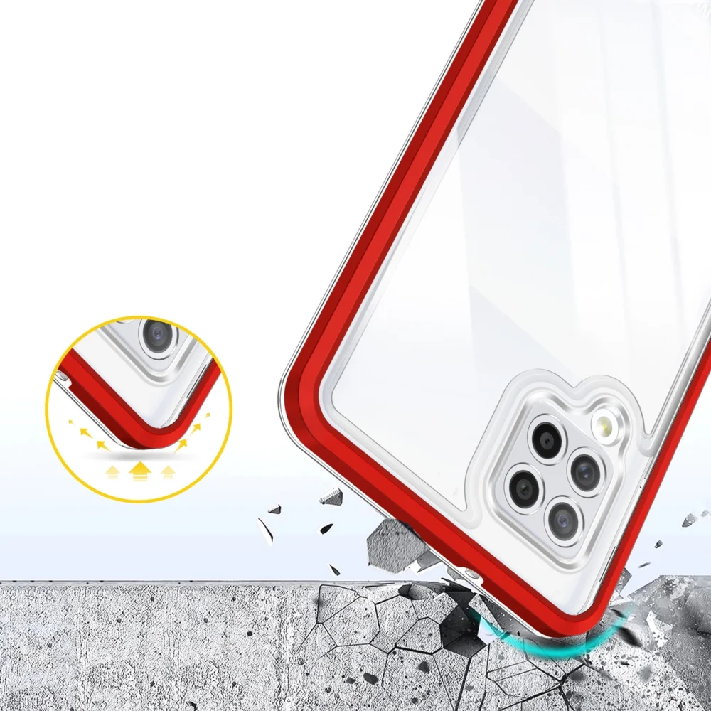 Clear 3in1 Case for Samsung Galaxy A42 5G Frame Gel Cover Redeng