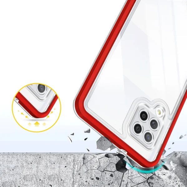 Clear 3in1 Case for Samsung Galaxy A42 5G Frame Gel Cover Redeng