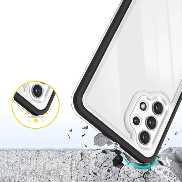 Clear 3in1 Case for Samsung Galaxy A72 4G Frame Gel Cover Blackeng
