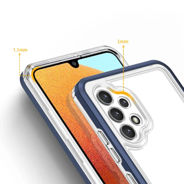 Clear 3in1 Case for Samsung Galaxy A72 4G Frame Gel Cover Blueeng