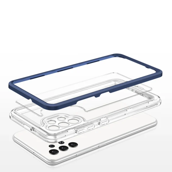Clear 3in1 Case for Samsung Galaxy A72 4G Frame Gel Cover Blueeng