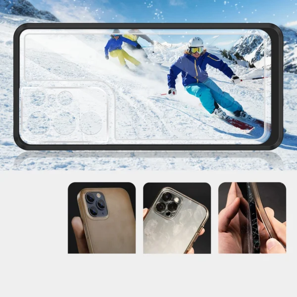 Clear 3in1 Case for Samsung Galaxy S21 Ultra 5G Frame Gel Cover Blackeng