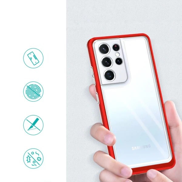 Clear 3in1 Case for Samsung Galaxy S21 Ultra 5G Frame Gel Cover Redeng