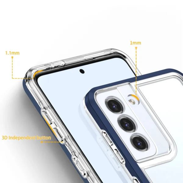 Clear 3in1 Case for Samsung Galaxy S22 + (S22 Plus) Frame Gel Cover Blueeng
