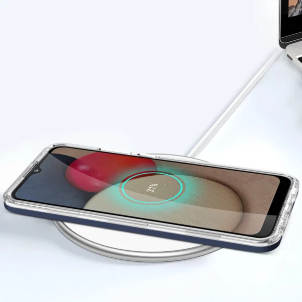 Clear 3in1 case for Samsung Galaxy A03s (166) frame gel cover blueeng