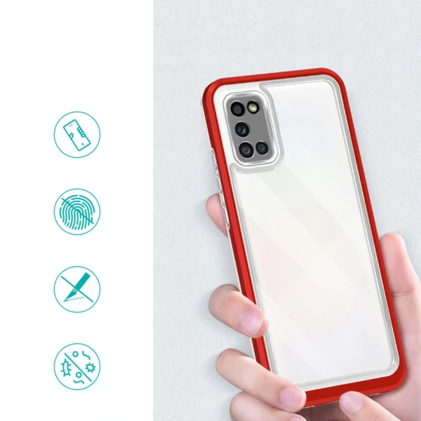 Clear 3in1 case for Samsung Galaxy A03s (166) frame gel cover redeng