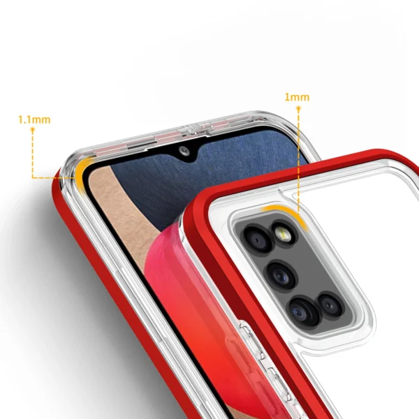 Clear 3in1 case for Samsung Galaxy A03s (166) frame gel cover redeng