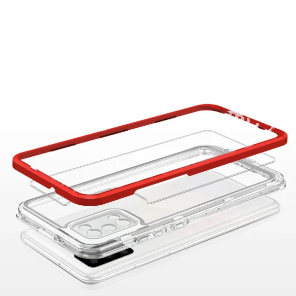 Clear 3in1 case for Samsung Galaxy A03s (166) frame gel cover redeng