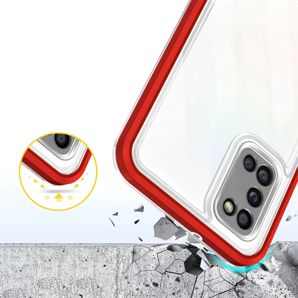 Clear 3in1 case for Samsung Galaxy A03s (166) frame gel cover redeng